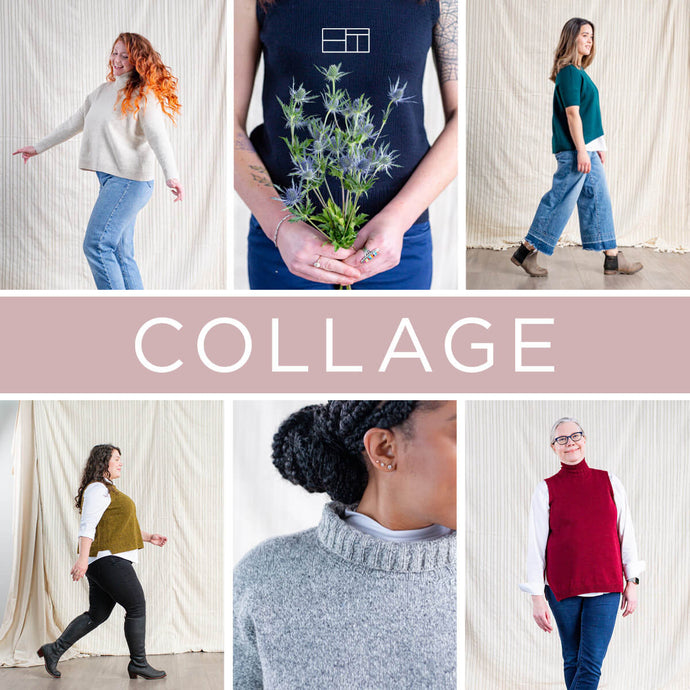 Collage Pattern Workbook Collection Lookbook - Box Pullover & Modern Tabard Release June 2021