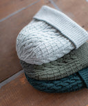 Lifestyle Stacked Hats Ely Cables Hat | Knitting Pattern by Lis Smith | Brooklyn Tweed