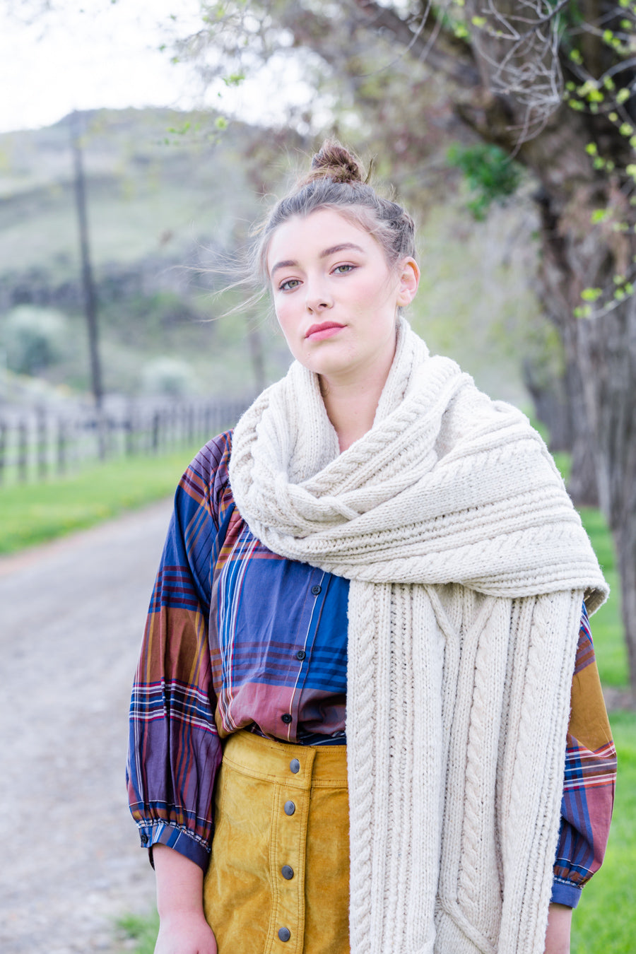 Jaden ribbed fringe sale blanket scarf