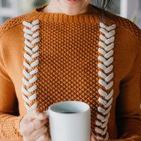 Maybeck Pullover | Knitting Pattern by Ksenia Naidyon - modeled, front