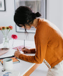 Maybeck Pullover | Knitting Pattern by Ksenia Naidyon - modeled, side