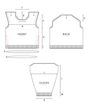 Nido Pullover | Knitting Pattern by Jared Flood Schematic of Front, Back, and Sleeves
