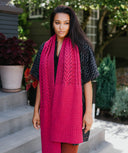 Oiva Scarf | Knitting Pattern by Camille Romano - modeled, front
