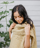 Oiva Scarf | Knitting Pattern by Camille Romano - modeled