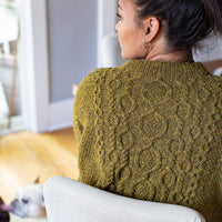 Rhyllis Pullover | Knitting Pattern by Cheryl Toy - modeled, back