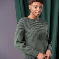 Big Rib Raglan Pullover | Handknit Design Sample | Brooklyn Tweed
