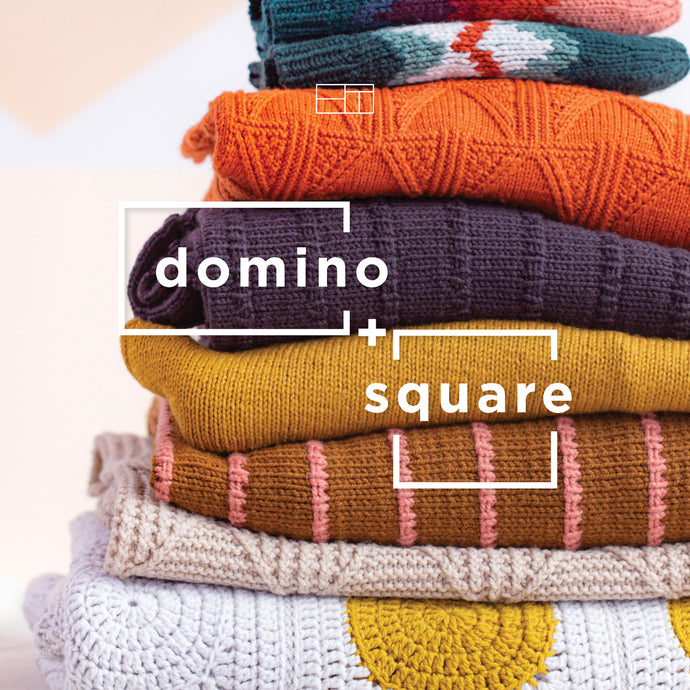 Domino + Square Winter 2021 | Knitting Pattern Collection Lookbook Cover by Brooklyn Tweed