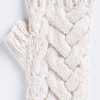Ballantine Mittens | Knitting Pattern by Fiona Alice - close up on stitch white