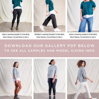 Box Pullover | Collage Customizable Knitting Pattern by Jared Flood | Gallery PDF - Model Sizing