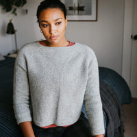 Bresson Pullover | Knitting Pattern by Alma Bali - modeled
