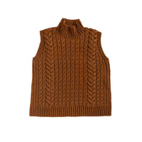 Chenier Sweater Vest | Knitting Pattern by Fiona Alice - flat