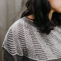 Cormel Pullover | Knitting Pattern by Lyudmila Aksenik - modeled, yoke detail