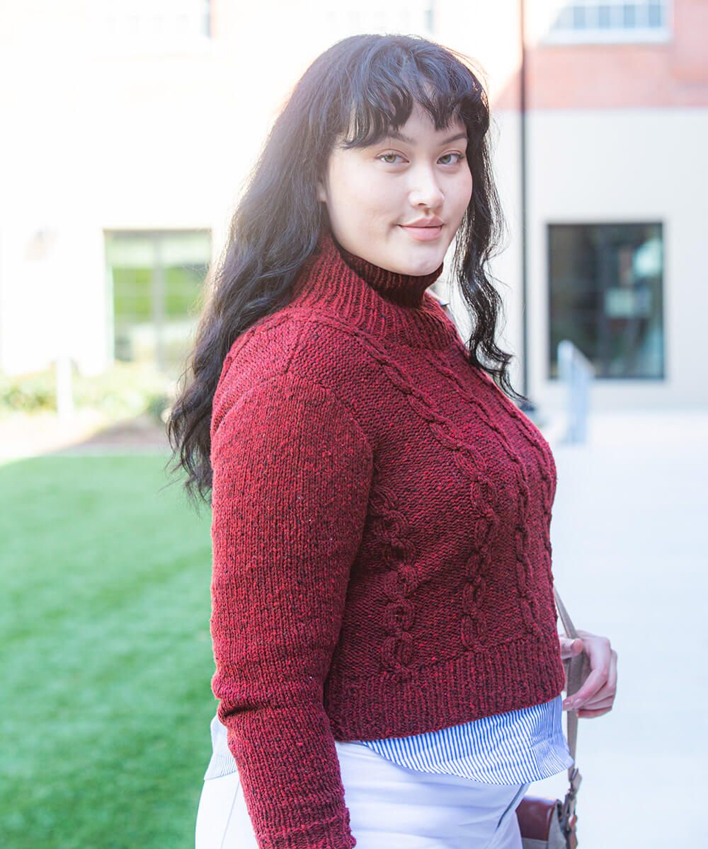 Edelin Cabled Pullover | Knitting Pattern by Shayla Crowel