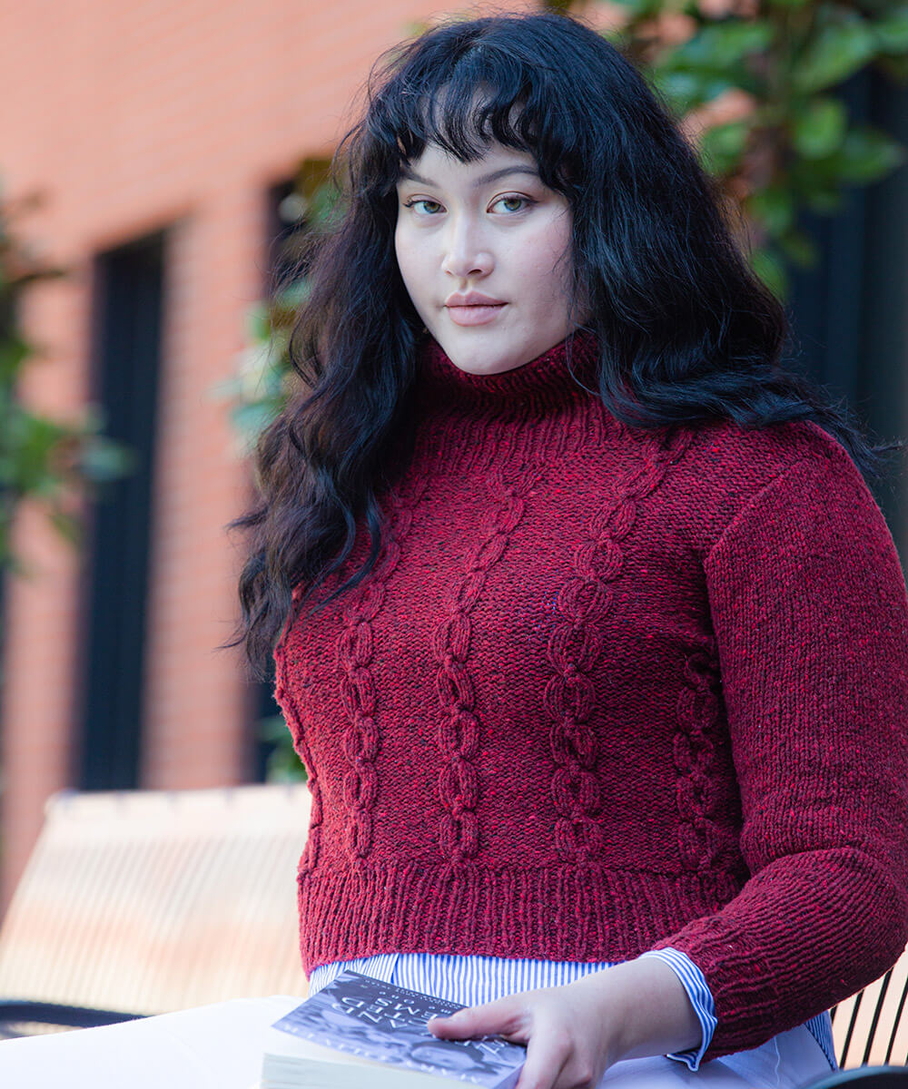 Edelin Cabled Pullover | Knitting Pattern by Shayla Crowel