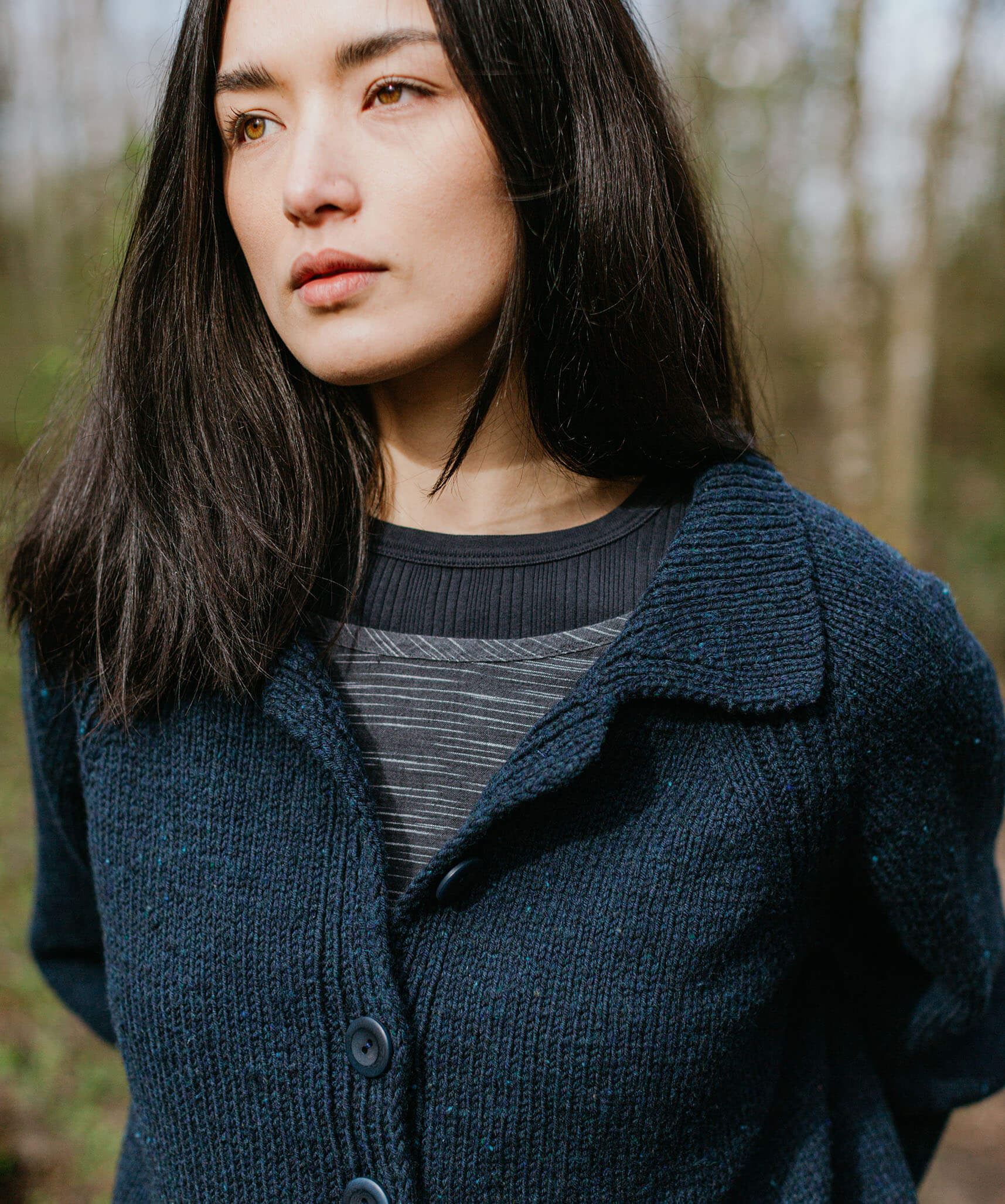 トップス Bristol Tweed Knit Cardigan The Tweed Cardigan: Stripes – Clinton Hill Cashmere Company