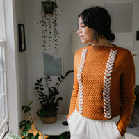 Maybeck Pullover | Knitting Pattern by Ksenia Naidyon - modeled