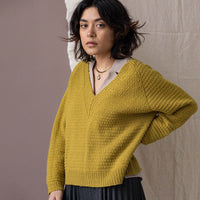 Oheka Pullover | Knitting Pattern by Orlane Sucche in Re-PLy Rambouillet DK Weight Yarn
