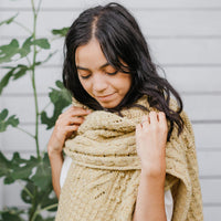 Oiva Scarf | Knitting Pattern by Camille Romano - modeled