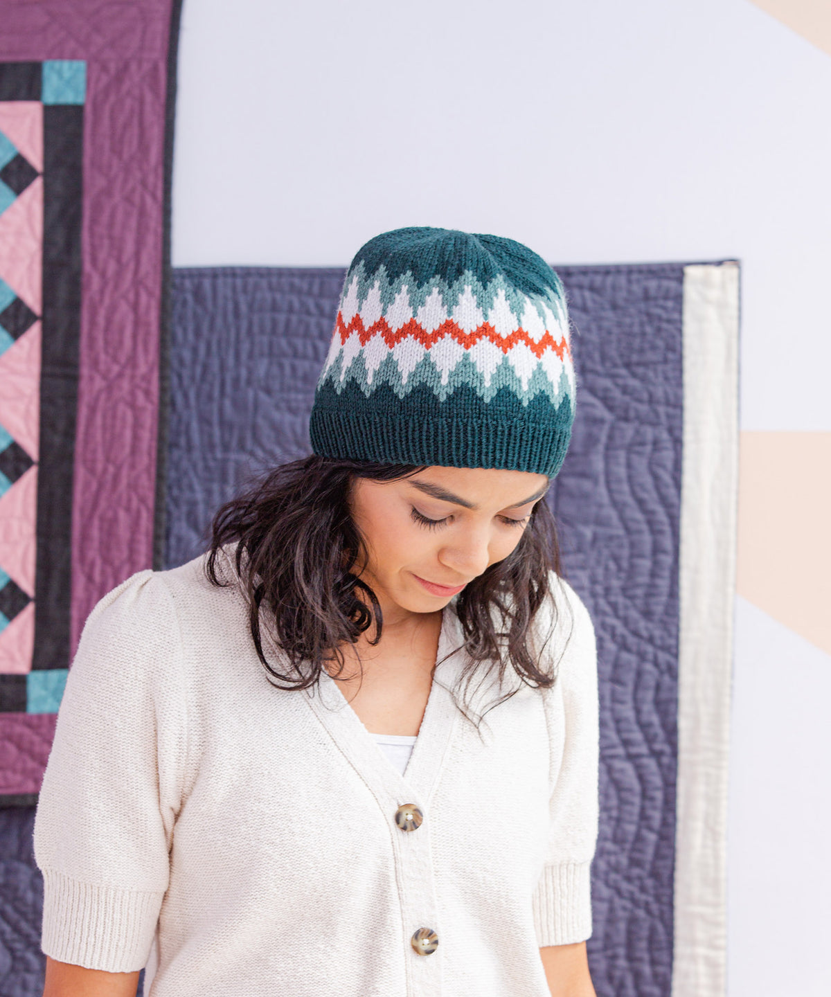 Otte Wool Hat | Burgundy Bordeaux Ribbed Alpaca Beanie, Burgundy Wine Color Women  main image 4