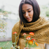Wyke Shawl | Knitting Pattern by Ema Marinescu - modeled